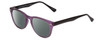 Profile View of Gotham Style 252 Designer Polarized Reading Sunglasses with Custom Cut Powered Smoke Grey Lenses in Matte Purple Unisex Round Full Rim Acetate 52 mm