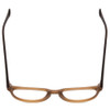 Top View of Gotham Style 252 Designer Reading Eye Glasses with Custom Cut Powered Lenses in Matte Tan Brown Unisex Round Full Rim Acetate 52 mm
