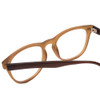 Close Up View of Gotham Style 252 Designer Bi-Focal Prescription Rx Eyeglasses in Matte Tan Brown Unisex Round Full Rim Acetate 52 mm
