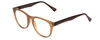 Profile View of Gotham Style 252 Designer Progressive Lens Blue Light Blocking Eyeglasses in Matte Tan Brown Unisex Round Full Rim Acetate 52 mm