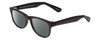 Profile View of Gotham Style 253 Designer Polarized Reading Sunglasses with Custom Cut Powered Smoke Grey Lenses in Matte Black Unisex Classic Full Rim Acetate 52 mm