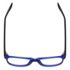 Top View of Gotham 253 Unisex Classic Designer Reading Glasses in Matte Sapphire Blue 52 mm