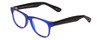 Profile View of Gotham Style 253 Designer Blue Light Blocking Eyeglasses in Matte Blue Unisex Classic Full Rim Acetate 52 mm