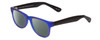 Profile View of Gotham Style 253 Designer Polarized Reading Sunglasses with Custom Cut Powered Smoke Grey Lenses in Matte Blue Unisex Classic Full Rim Acetate 52 mm