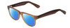 Profile View of Gotham Style 253 Designer Polarized Reading Sunglasses with Custom Cut Powered Blue Mirror Lenses in Matte Tan Brown Unisex Classic Full Rim Acetate 52 mm
