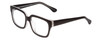 Profile View of Gotham Style 254 Designer Progressive Lens Blue Light Blocking Eyeglasses in Matte Black Crystal Mens Square Full Rim Acetate 54 mm