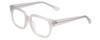 Profile View of Gotham Style 254 Designer Progressive Lens Blue Light Blocking Eyeglasses in Matte Crystal Clear Mens Square Full Rim Acetate 54 mm