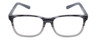 Front View of Gotham Style 256 Designer Reading Eye Glasses with Custom Cut Powered Lenses in Matte Blue Stripe Mens Classic Full Rim Acetate 55 mm