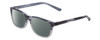 Profile View of Gotham Style 256 Designer Polarized Reading Sunglasses with Custom Cut Powered Smoke Grey Lenses in Matte Blue Stripe Mens Classic Full Rim Acetate 55 mm