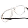 Close Up View of Gotham Style Flex Collection 67 Designer Single Vision Prescription Rx Eyeglasses in Crystal&Matte Black Mens Aviator Full Rim Acetate 65 mm