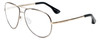 Profile View of Isaac Mizrahi IM36-10 Designer Blue Light Blocking Eyeglasses in Black Gold Unisex Aviator Full Rim Metal 59 mm