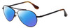 Profile View of Isaac Mizrahi IM16-20 Designer Polarized Reading Sunglasses with Custom Cut Powered Blue Mirror Lenses in Bronze Copper Brown Unisex Aviator Full Rim Metal 59 mm