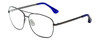 Profile View of Isaac Mizrahi IM49-37 Designer Progressive Lens Blue Light Blocking Eyeglasses in Gun Metal Grey Blue Violet Unisex Aviator Full Rim Metal 58 mm