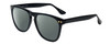 Profile View of Isaac Mizrahi IM88-10 Designer Polarized Sunglasses with Custom Cut Smoke Grey Lenses in Midnight Black Unisex Classic Full Rim Acetate 57 mm