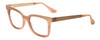 Profile View of Isaac Mizrahi IM90-79 Designer Blue Light Blocking Eyeglasses in Rose Gold Unisex Cateye Full Rim Acetate 51 mm