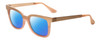 Profile View of Isaac Mizrahi IM90-79 Designer Polarized Reading Sunglasses with Custom Cut Powered Blue Mirror Lenses in Rose Gold Unisex Cateye Full Rim Acetate 51 mm