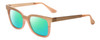Profile View of Isaac Mizrahi IM90-79 Designer Polarized Reading Sunglasses with Custom Cut Powered Green Mirror Lenses in Rose Gold Unisex Cateye Full Rim Acetate 51 mm