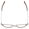 Top View of Vivid KIDS 115 Unisex Oval Designer Reading Glasses Bronze Brown Tan White 44 mm