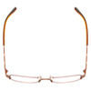 Top View of Vivid 371-C02 Unisex Rectangle Designer Reading Glasses Metal Orange/Brown 50 mm