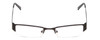 Front View of Vivid 412 Unisex Rectangle SemiRimless Designer Reading Glasses Satin Black 52mm