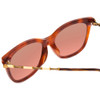 Close Up View of GUCCI GG0655SA-003 Women Cateye Sunglasses Havana Tortoise Brown Gold/Brown 56mm