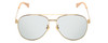 Front View of GUCCI GG0969S-003 Womens Aviator Full Rim Designer Sunglasses Gold/Tan/Blue 59mm