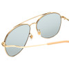 Close Up View of GUCCI GG0969S-003 Womens Aviator Full Rim Designer Sunglasses Gold/Tan/Blue 59mm
