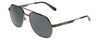 Profile View of GUCCI GG0981S-002 Unisex Aviator Sunglasses in Ruthenium Silver/Green/Green 60mm