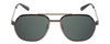 Front View of GUCCI GG0981S-002 Unisex Aviator Sunglasses in Ruthenium Silver/Green/Green 60mm