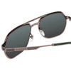Close Up View of GUCCI GG0981S-002 Unisex Aviator Sunglasses in Ruthenium Silver/Green/Green 60mm