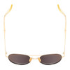 Top View of GUCCI GG0984S-002 Unisex Aviator Designer Sunglasses in Gold & Yellow/Brown 53mm