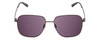 Front View of GUCCI GG0987SA-001 Unisex Sunglasses in Ruthenium Silver & Black/Grey Smoke 60mm