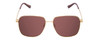 Front View of GUCCI GG0987SA-002 Unisex Classic Designer Sunglasses in Gold & Plum/Brown 60 mm