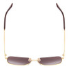 Top View of GUCCI GG0987SA-002 Unisex Classic Designer Sunglasses in Gold & Plum/Brown 60 mm