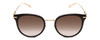 Front View of GUCCI GG1015SK-004 Womens Cateye Designer Sunglasses Black Gold/White/Brown 56mm