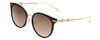 Profile View of GUCCI GG1015SK-004 Womens Cateye Designer Sunglasses Black Gold/White/Brown 56mm