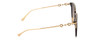 Side View of GUCCI GG1015SK-004 Womens Cateye Designer Sunglasses Black Gold/White/Brown 56mm