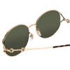 Close Up View of GUCCI GG1017SK-002 Womens Round Sunglasses in Gold & Tortoise Havana/Green 58 mm