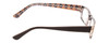 Side View of Moda Vision 2013 Designer Progressive Lens Blue Light Blocking Eyeglasses in Brown Crystal Layer Mosaic Unisex Rectangle Full Rim Acetate 55 mm