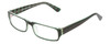 Profile View of Moda Vision 2013 Designer Bi-Focal Prescription Rx Eyeglasses in Green Crystal Layer Mosaic Unisex Rectangle Full Rim Acetate 55 mm
