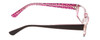 Side View of Moda Vision 2013 Designer Progressive Lens Blue Light Blocking Eyeglasses in Pink Crystal Layer Mosaic Black Unisex Rectangle Full Rim Acetate 55 mm