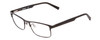 Profile View of Timberland TB1547 Designer Progressive Lens Blue Light Blocking Eyeglasses in Matte Black Mens Rectangle Full Rim Metal 53 mm
