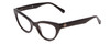 Profile View of GANT GA4100 Designer Reading Eye Glasses with Custom Cut Powered Lenses in Gloss Black Ladies Cateye Full Rim Acetate 51 mm