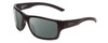 Profile View of Smith Optics Outback Elite Designer Polarized Sunglasses with Custom Cut Smoke Grey Lenses in Matte Black Unisex Square Full Rim Acetate 59 mm