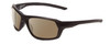 Profile View of Smith Optics Rebound Elite Designer Polarized Sunglasses with Custom Cut Amber Brown Lenses in Matte Black Unisex Rectangle Full Rim Acetate 59 mm