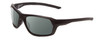 Profile View of Smith Optics Rebound Elite Designer Polarized Sunglasses with Custom Cut Smoke Grey Lenses in Matte Black Unisex Rectangle Full Rim Acetate 59 mm