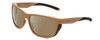Profile View of Smith Optics Longfin Elite Designer Polarized Sunglasses with Custom Cut Amber Brown Lenses in Tan 499 Brown Unisex Wrap Full Rim Acetate 59 mm