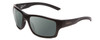 Profile View of Smith Optics Outback Elite Designer Polarized Sunglasses with Custom Cut Smoke Grey Lenses in Matte Black Unisex Square Full Rim Acetate 59 mm