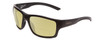 Profile View of Smith Optics Outback Elite Designer Polarized Reading Sunglasses with Custom Cut Powered Sun Flower Yellow Lenses in Matte Black Unisex Square Full Rim Acetate 59 mm
