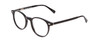 Profile View of Ernest Hemingway H4908 Designer Blue Light Blocking Eyeglasses in Gloss Black Unisex Round Full Rim Acetate 49 mm
